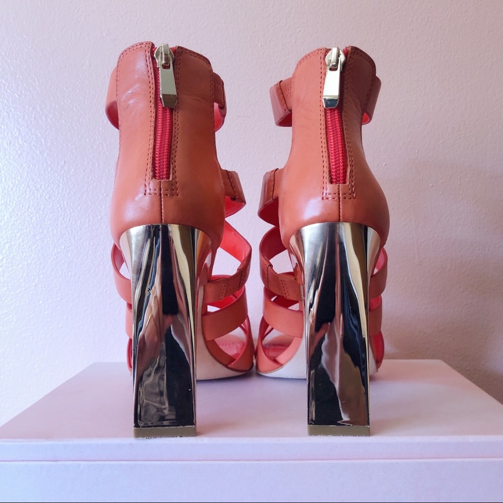 BCBGMAXAZRIA Runway Coral Strappy Heels - Picture 4 of 4